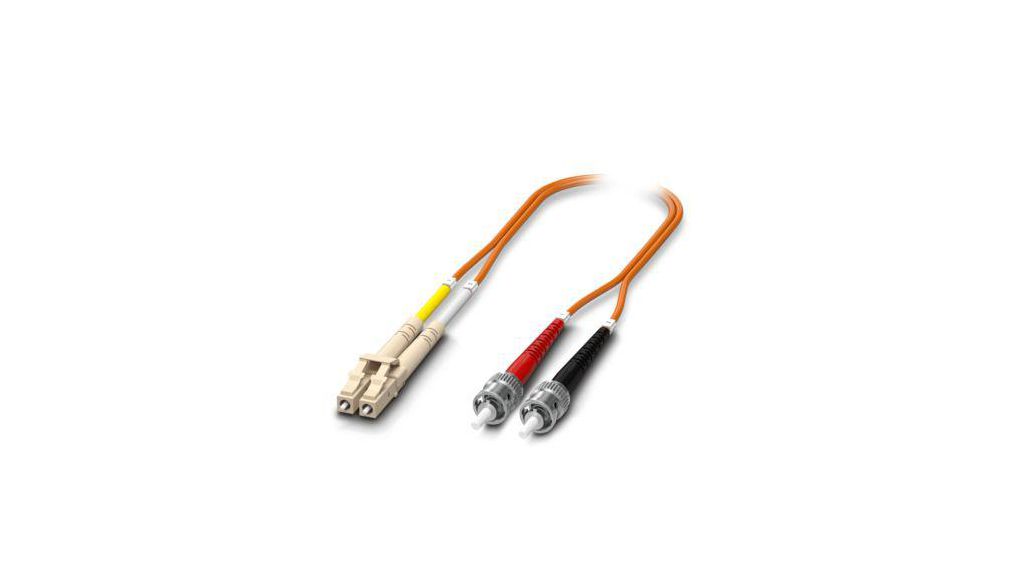 OS2 Zip Cord Fibre Optic Cable, 125 um, Orange, 5 m