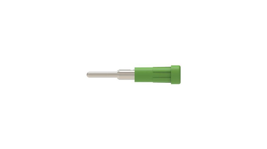 Green Female Banana Connector, 2 mm Connector, Pin Termination, 60 V, Nickel Plating