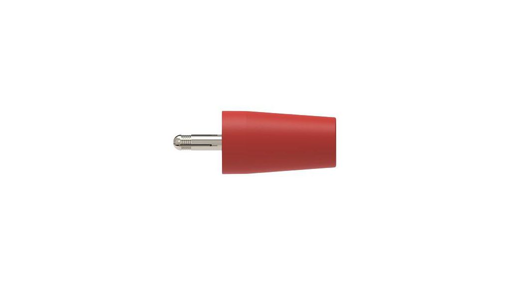 Red Male Banana Connector, 4 mm Connector, Screw Termination, Nickel Plating