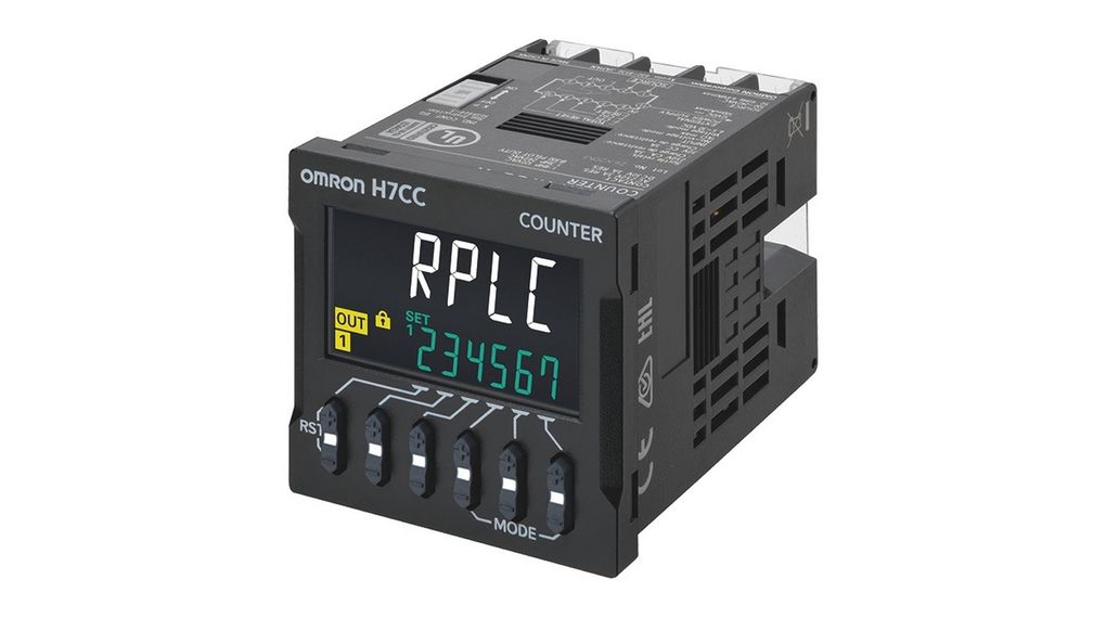 Omron H7 Counter, 6 Digit LCD, 50 → 60Hz, 12 → 48 V dc, 24 V ac