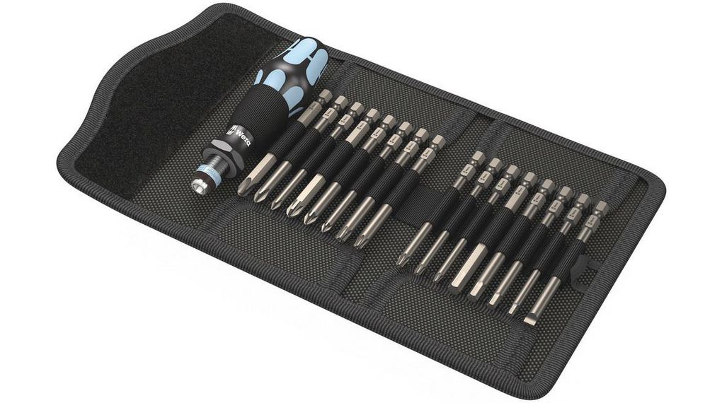 Bit- und Schraubendrehersatz, 17Stück, Ergonomisch, Kreuzschlitz / Pozidriv / Sicherheits-Torx / Schlitz / Sechskant