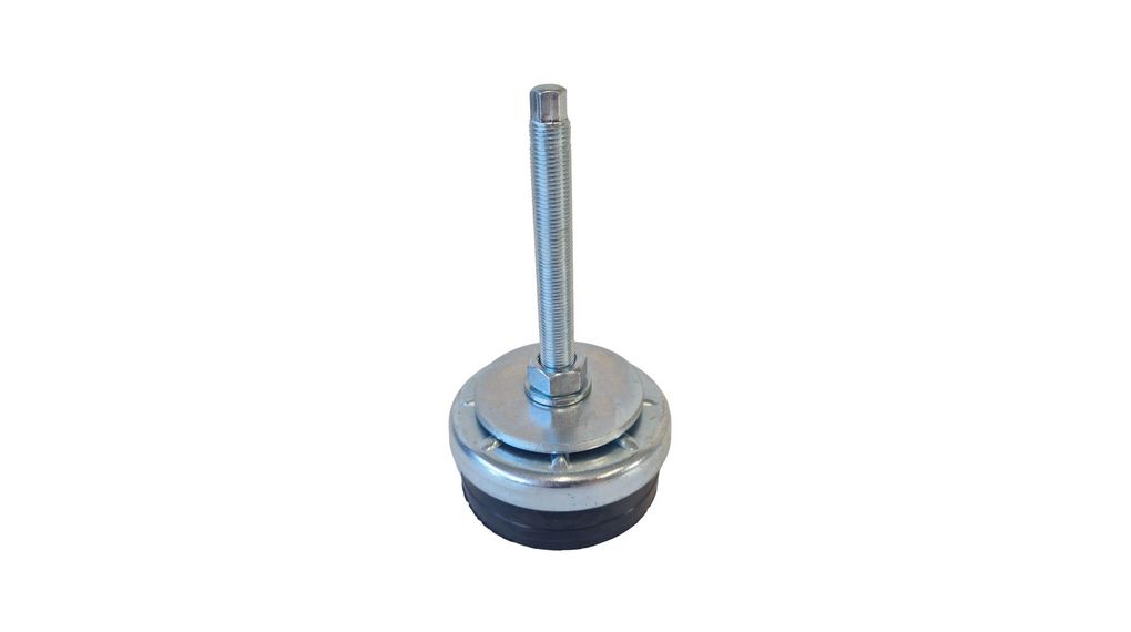 Serious 12mm 80mm Dia. Natural Rubber Levelling Adjustable Foot, 500kg Static Load Capacity