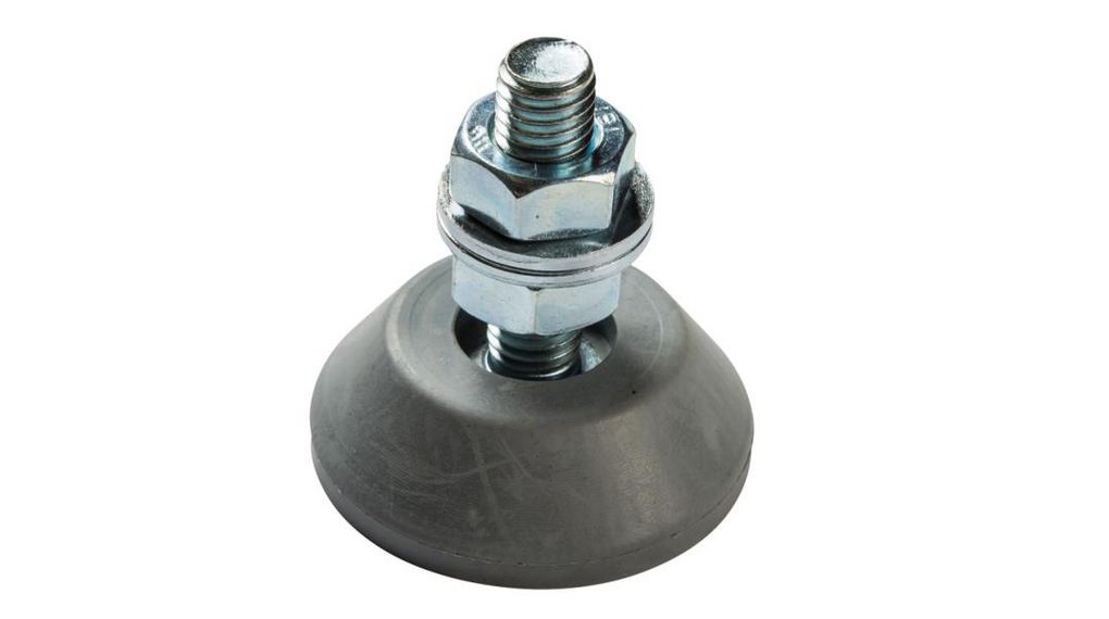 Serious 10mm 46mm Dia. Vulcanised Rubber Levelling Adjustable Foot, 40kg Static Load Capacity