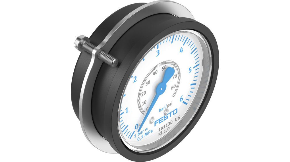 Festo G 1/4 Analogue Pressure Gauge 6bar Panel 63mm Outside Diameter
