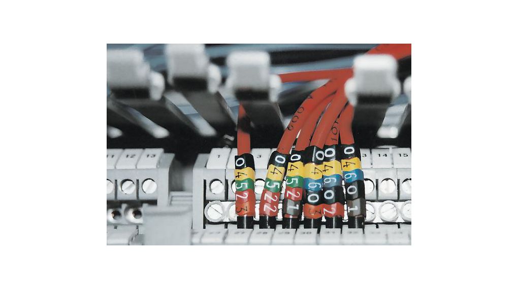 515-01677 HGDC1-3 7-PVC-VT 515 Slide-On Cable Marker, Pre-printed "7", 3 mm CableWhite, 1 mm Cable 3.5mm Reel of 1000 pieces