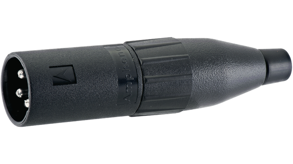 XLR-Steckverbinder , Stecker, Gerade, Kabelhalterung, Pole - 3