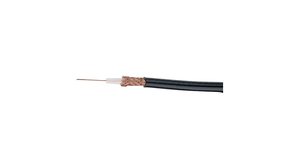 Coaxial cable RG-59 B/U PVC 6mm 75Ohm Copper-Plated Steel Black 500m