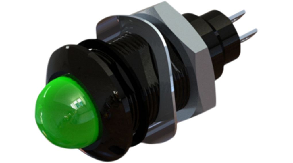 LED IndicatorSolder Lug / Faston 3.7 mm Fixed Green AC 110V