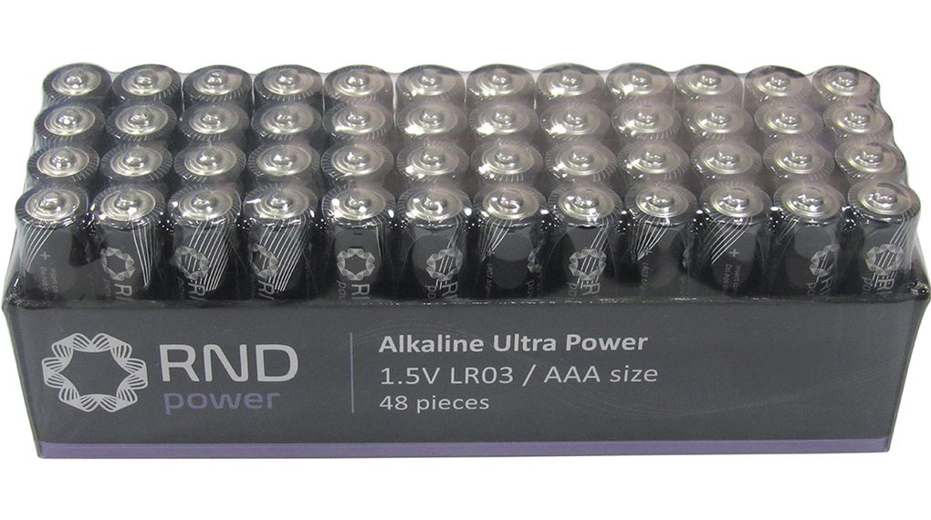 Primary Battery, Alkaline, AAA, 1.5V, Ultra Power, 48 ST