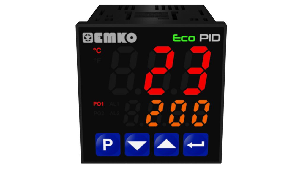 Temperature Controller, Marche / Arrêt / PID / PI / PD / P, RTD / Thermocouple, Pt100 / Cu50, 230V, Relais / SSR