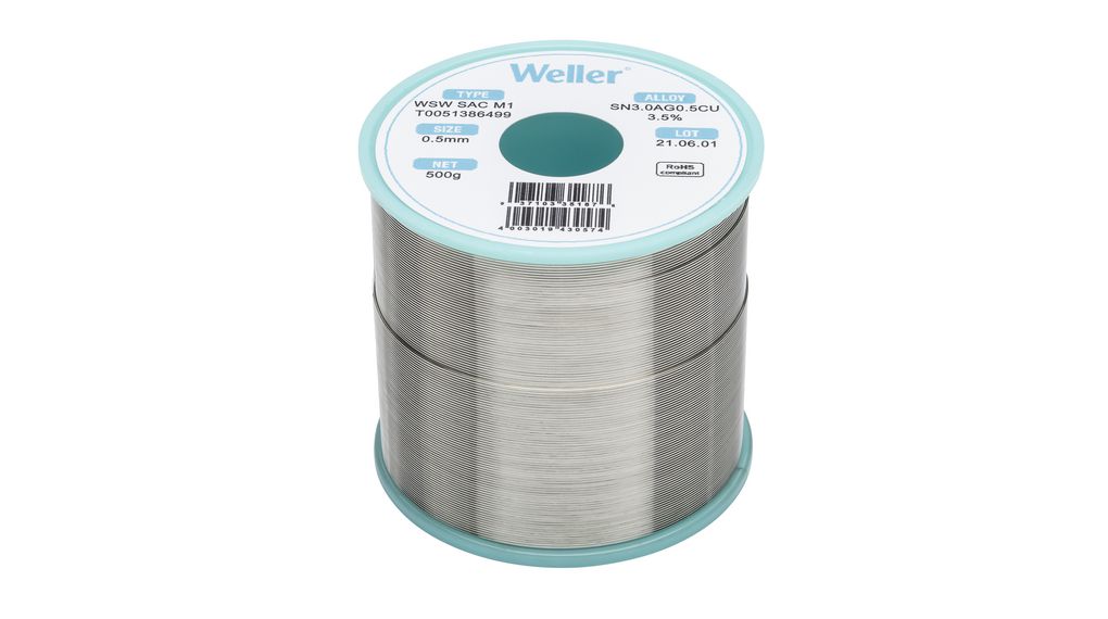 Solder Wire, 0.5mm, Sn96.5/Ag3/Cu0.5, 500g