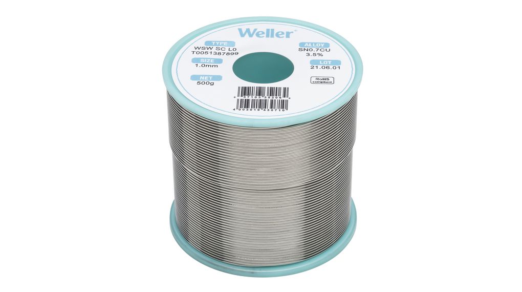 Solder Wire, 1.0mm, Sn99.3/Cu0.7, 500g