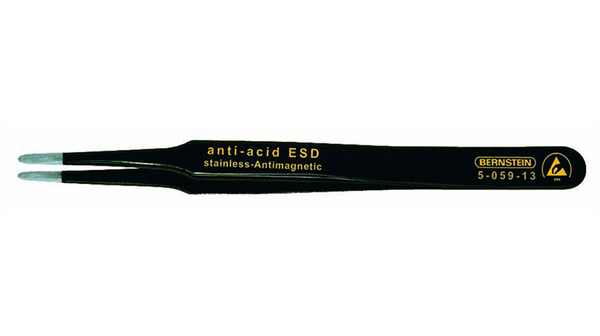 Montážní pinzeta ESD / SMD Nerezová ocel Plochý / Zaoblené 120mm