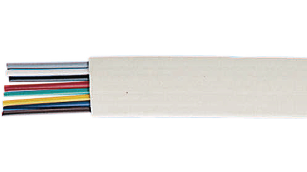 Modulærkabel PVCx 0.14mm² Bar kobber Hvit 100m