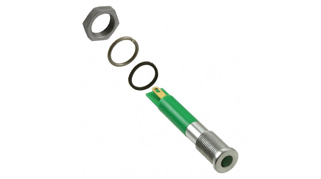 LED IndicatorSolder Lug / Faston 2 x 0.5 mm Fixed Green DC 12V