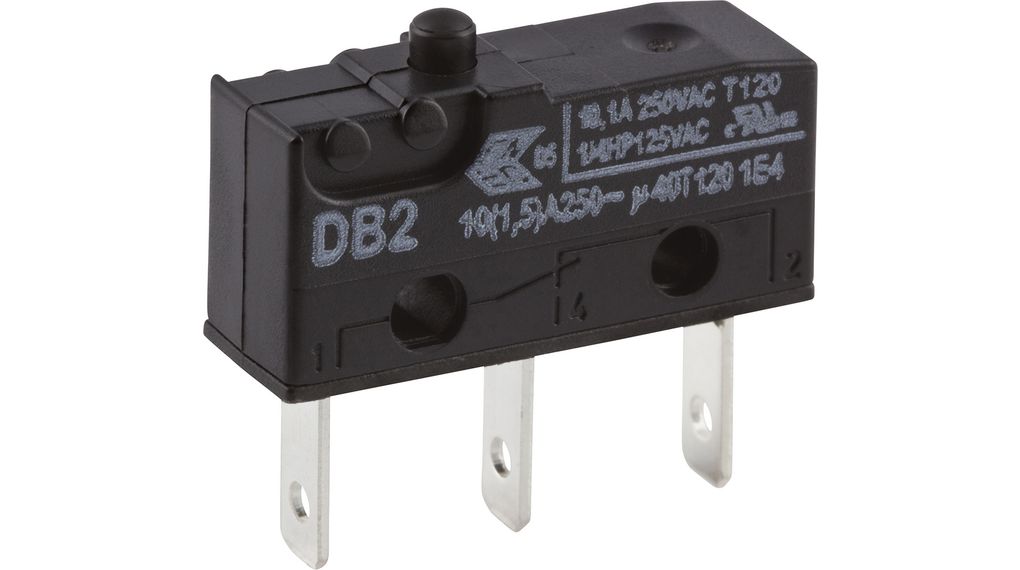 Micro Switch DB, 10A, 1CO, 2.45N, Plunger