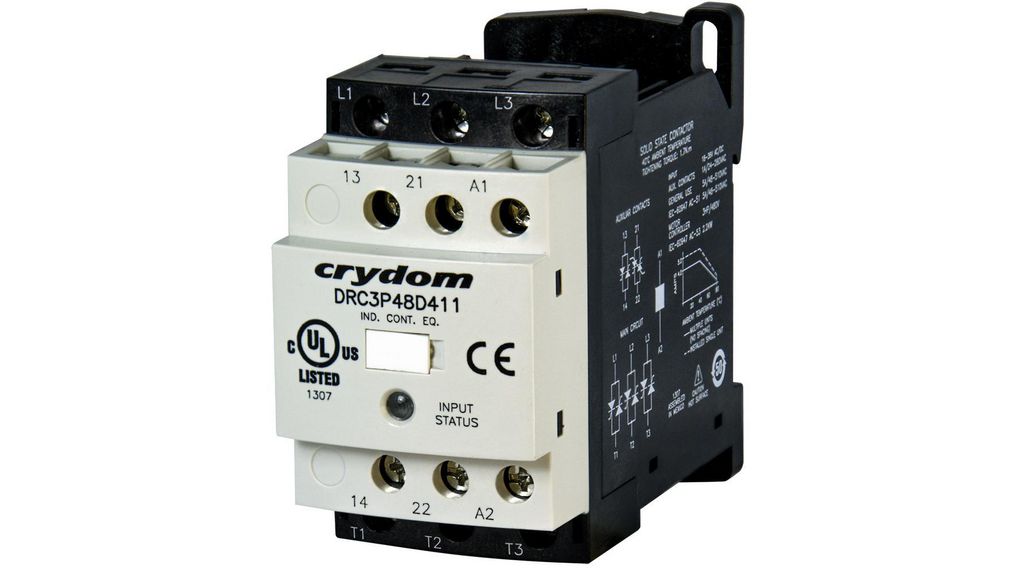 Solid State Contactor, 3NO, 5A, 2.2kW, 480VAC