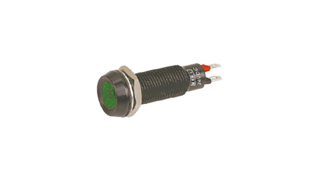 LED Indicator Green 8.1mm 28V 20mA