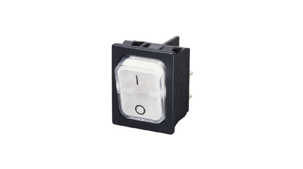 Rocker Switch, 10 A, 2NO, 250V, ON-OFF, IP40, Black / White