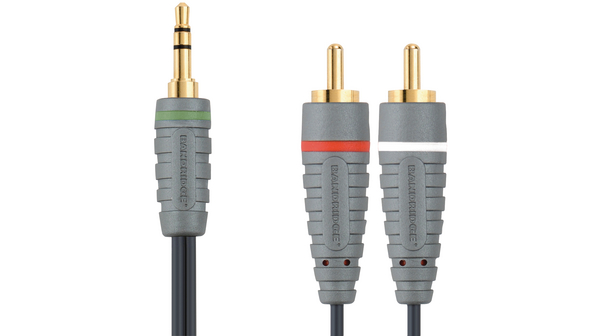 Audio Cable, Stereo, 3.5 mm Jack Plug - RCA Plug, 2m
