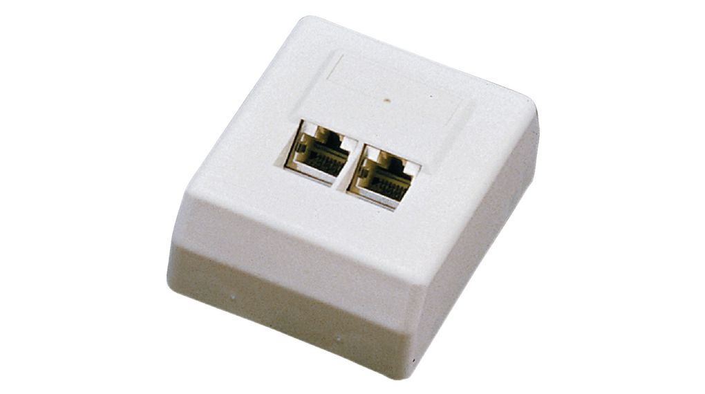 (JE308C6-USDXX) Surface-mounted socket, 2x RJ45