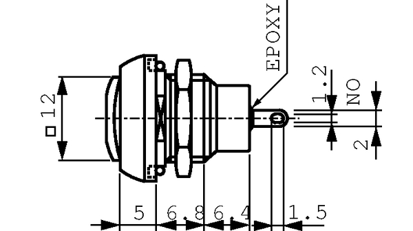 Leuchtdruckschalter AUS-(EIN) ()=tastend 1 Schliesser 48 VDC LED Intensivrot