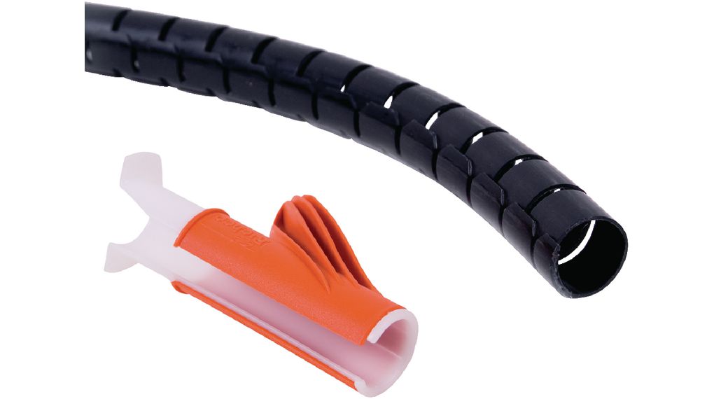 Spiralformad slang med handverktyg, 25 ... 25mm, Polyvinylklorid (PVC), 3m, Svart
