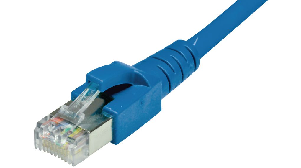 Patch Cable, RJ45 Plug - RJ45 Plug, CAT6a, S/FTP, 500mm, Blue