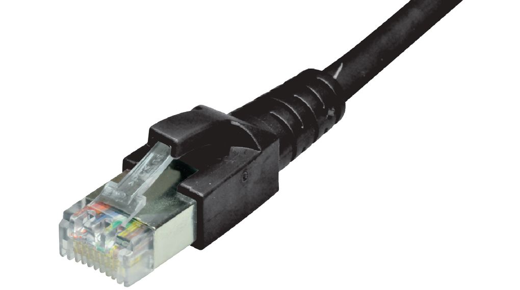 Patch Cable, RJ45 Plug - RJ45 Plug, CAT6a, S/FTP, 500mm, Black