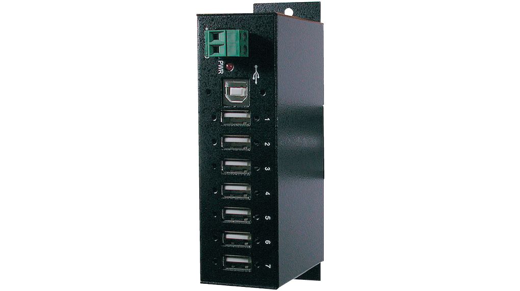 Przemysłowy koncentrator USB, 7x Gniazdo USB-A, 2.0, 480Mbps