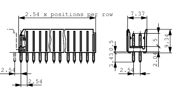 76383-305LF | Amphenol/FCI Pin header, Dubox 2x5-pin 90° 10P ...