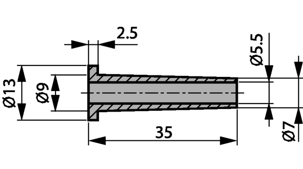 Objímka proti ohybům ø 5.5 mm 35mm