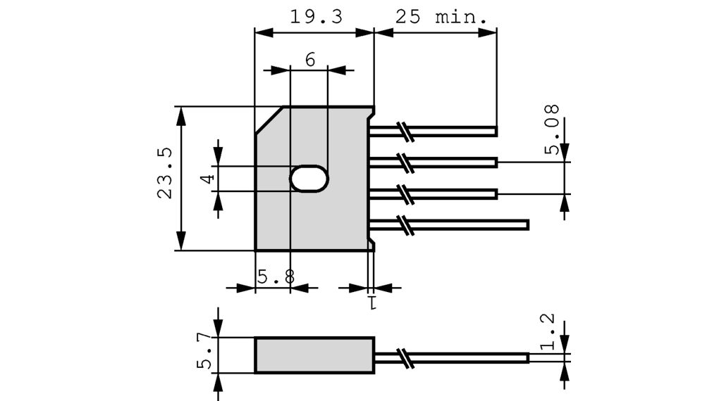 KBU12G | Diotec Bridge Rectifier, 280V, 12A, SIP | Distrelec Norway