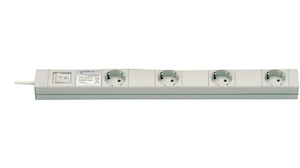 Outlet Strip DI-STRIP® Classic 4x DE Type F (CEE 7/3) Socket - DE Type F (CEE 7/4) Plug Pastel Orange 2.5m