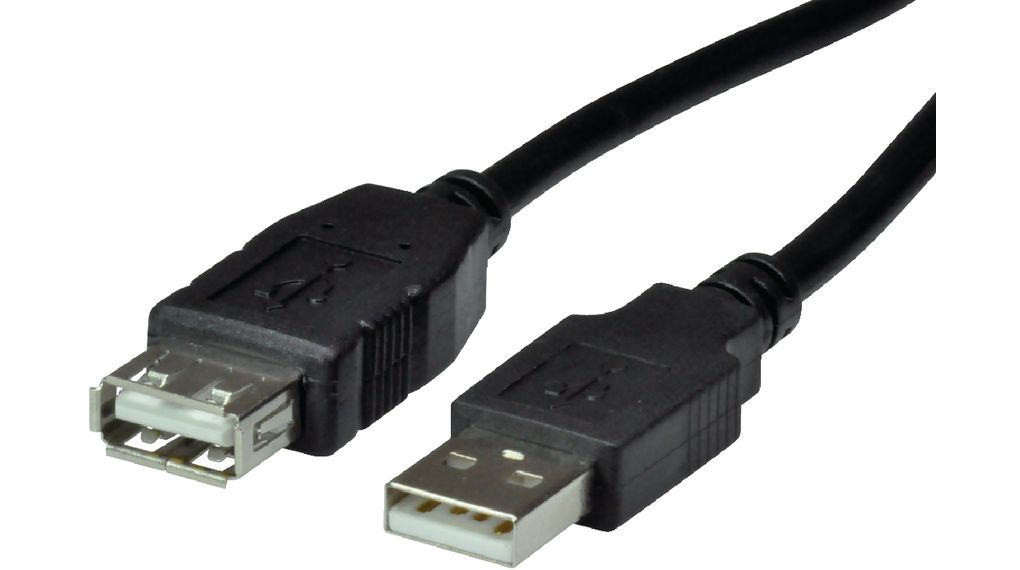(BB-8014-15) Kabel USB 2.0, Zástrčka USB A - Zásuvka USB A, 4.5m, USB 2.0, Černá