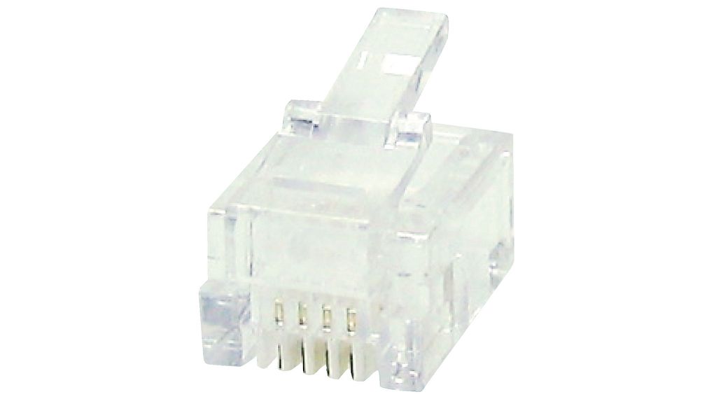 Modular Connector (Set with 10 pcs.), RJ12, 6 Positions, 6 Contacts, Unshielded