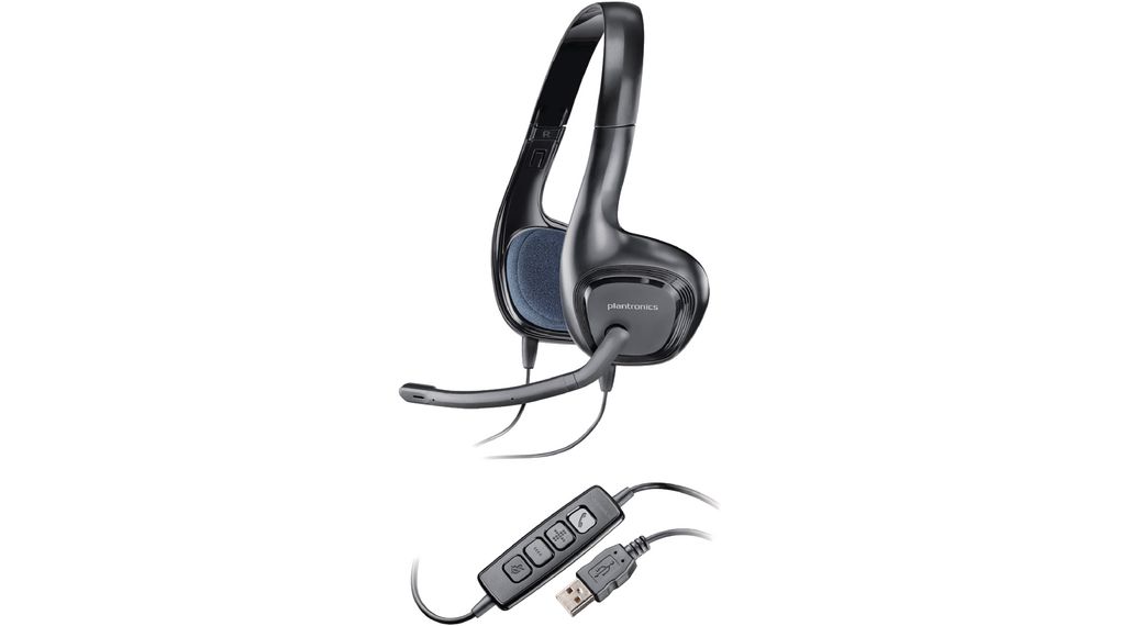 Sztereó fülhallgató .Audio 628, On-Ear, 20kHz, USB, Fekete