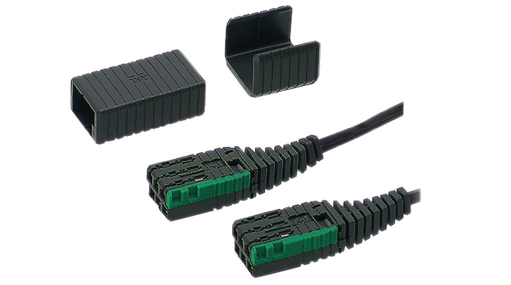 A6 extension cable + coupling, TT87 - TT87, Flat, 3m, Black