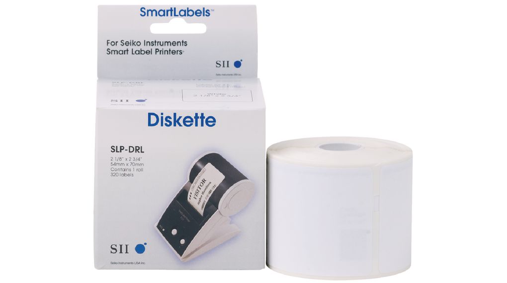 Etiketter til disketter, Papir, 54 x 70mm, 320stk., Hvit