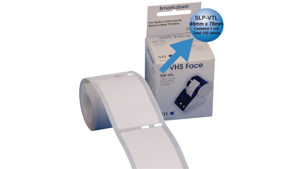 VHS Video Labels "TOP", Paper, 46 x 78mm, 150pcs, White