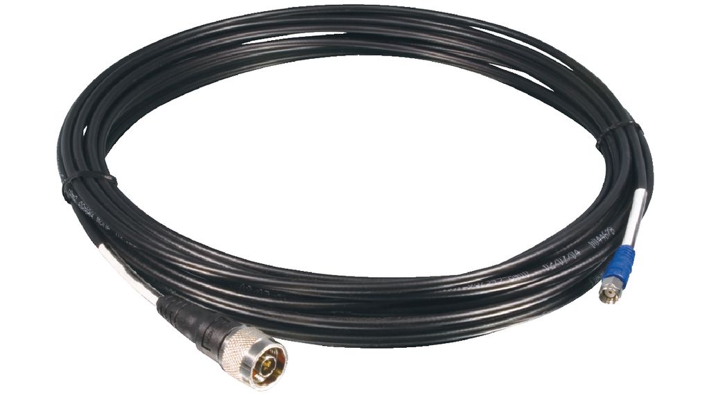 RF Cable Assembly, RP-SMA Female Straight - N Male Straight, 8m, Black