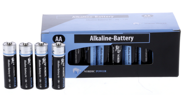 Primary Battery, Alkaline, AA, 1.5V, Pack of 40 pieces