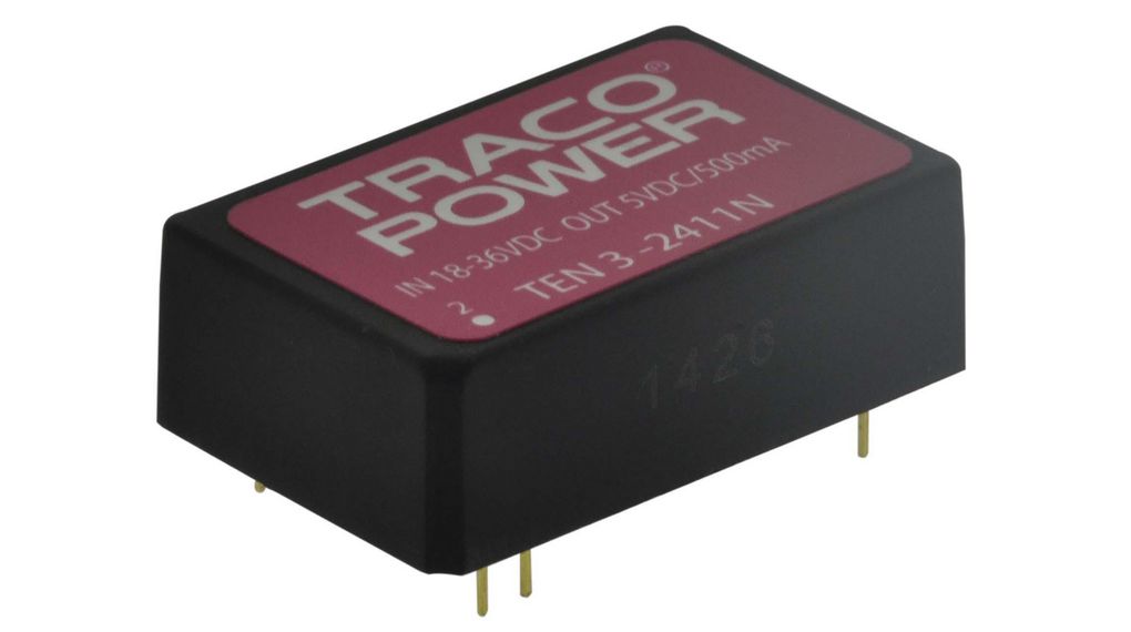TracoPower TRN 3-2411SM DC/DC-Wandler, SMD 600 mA 3 W Anzahl Ausgänge TracoPower TRN 3-2411SM DC/DC-Wandler, SMD 600 mA 3 W Anzahl Ausgänge