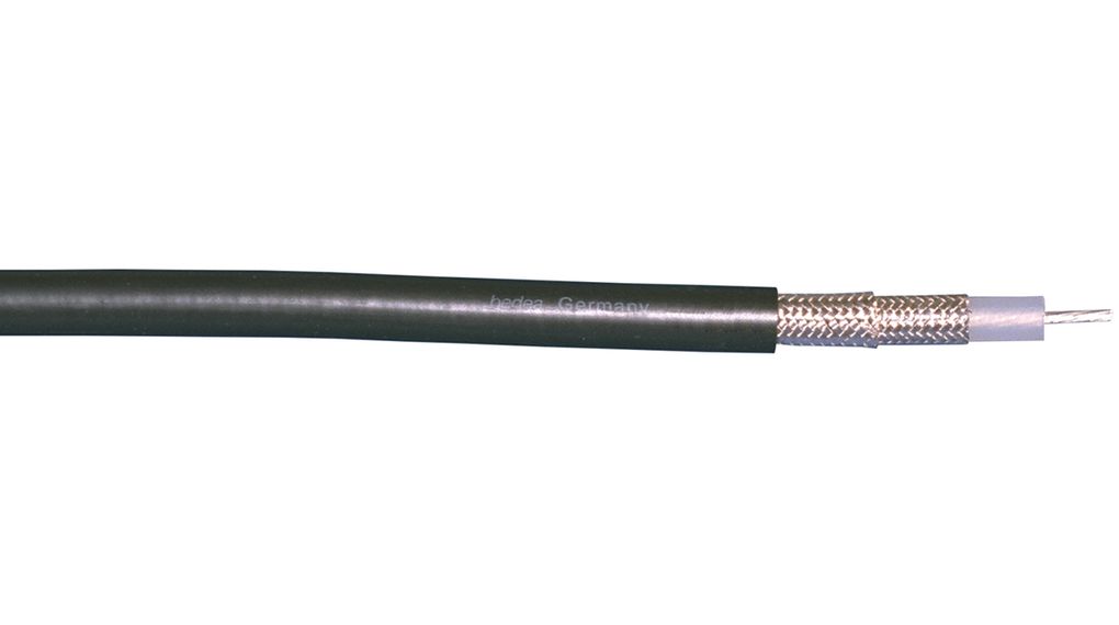 Coaxiale kabel, RG RG-213 Polyethyleen (PE) 7.24mm 50Ohm Verzilverd koper Zwart 500m