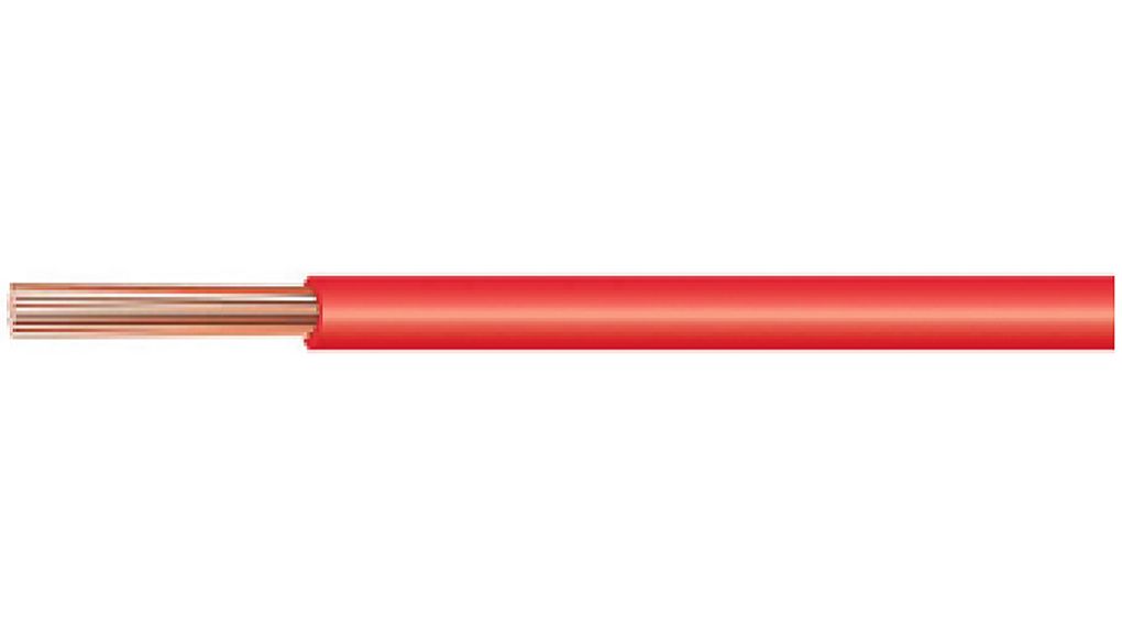Stranded Wire PVC 0.5mm² Bare Copper Red H05V-K 100m