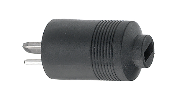 DIN Speaker Plug with Strain Relief, Screw Termination, Black, 2 Poles