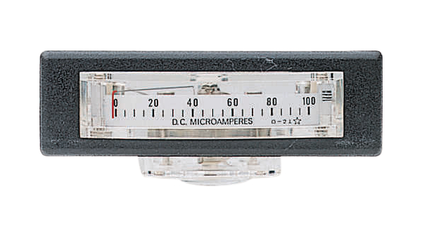 Analogový panelový měřicí přístroj DC: 0 ... 100 uA 75 x 17mm