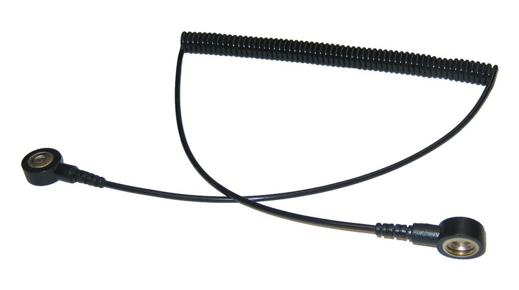 Kroucený kabel ESD, 4 mm/10mm kolík, 3m