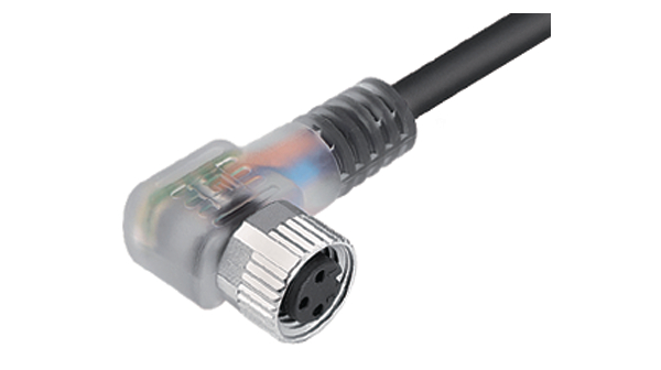 Sensor Cable, M8 Socket - Bare End, 3 Conductors, 5m, IP67,