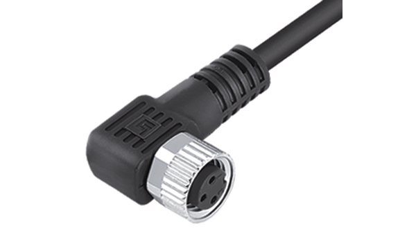 Câble de capteur, Prise M8 - Extrémités nues, 4 Conducteurs, 5m, IP67, Noir / Gris
